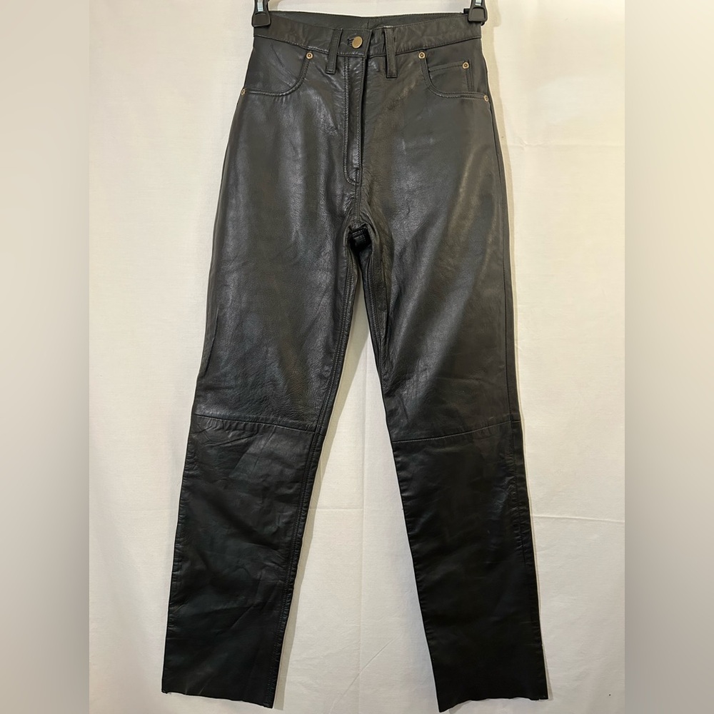 Interstate Black Leather High Waisted Pants Size 8